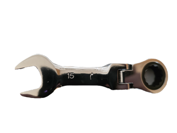 Wakuka 12 pc Stubby Flex Head Ratchet Wrench Set 8-19 w/Rolling Pouch