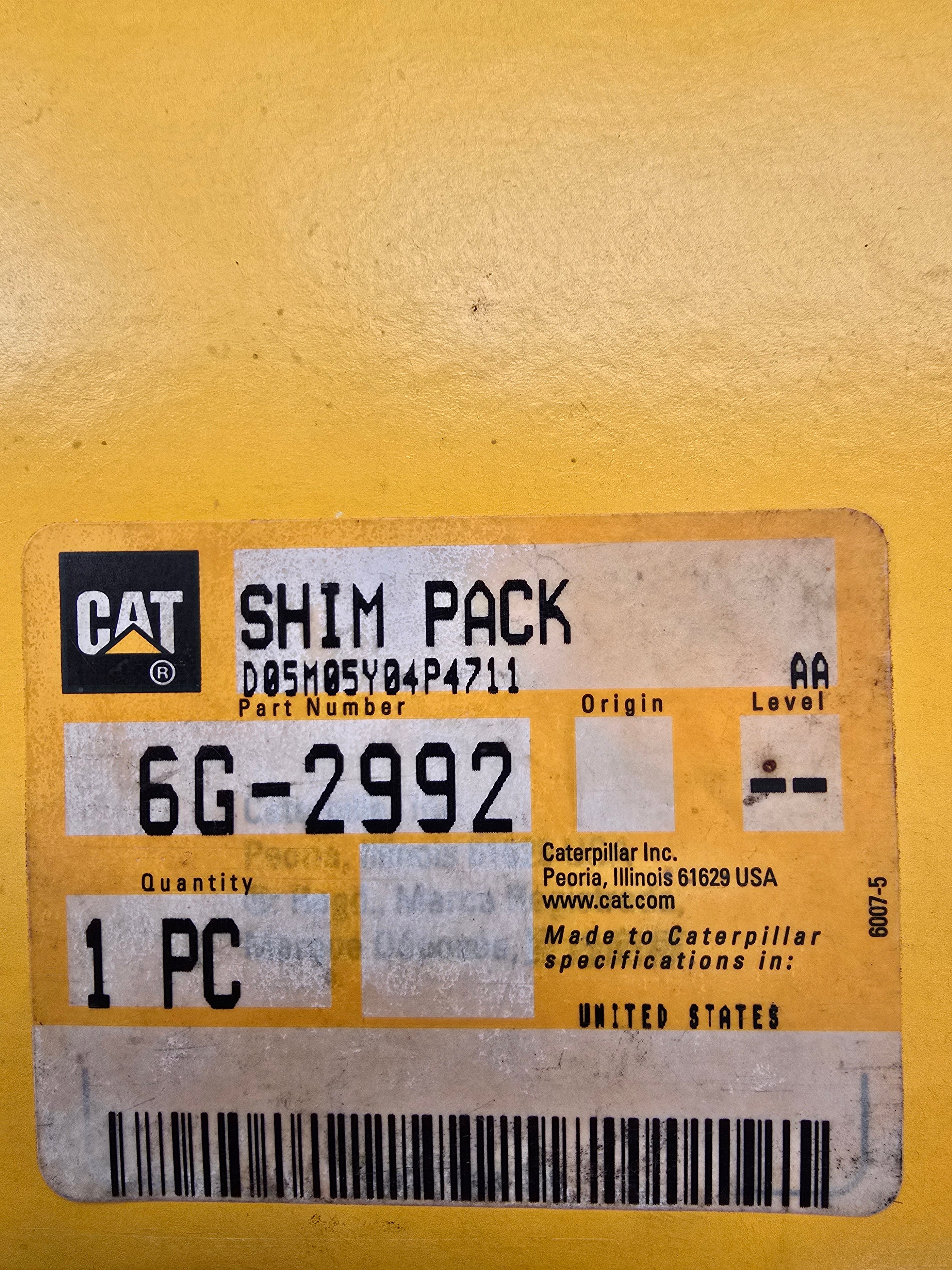 CAT P/N | 6G-2992 /212.8mm Outer Diameter Drive Pump Steel Shim Pack 6G2992