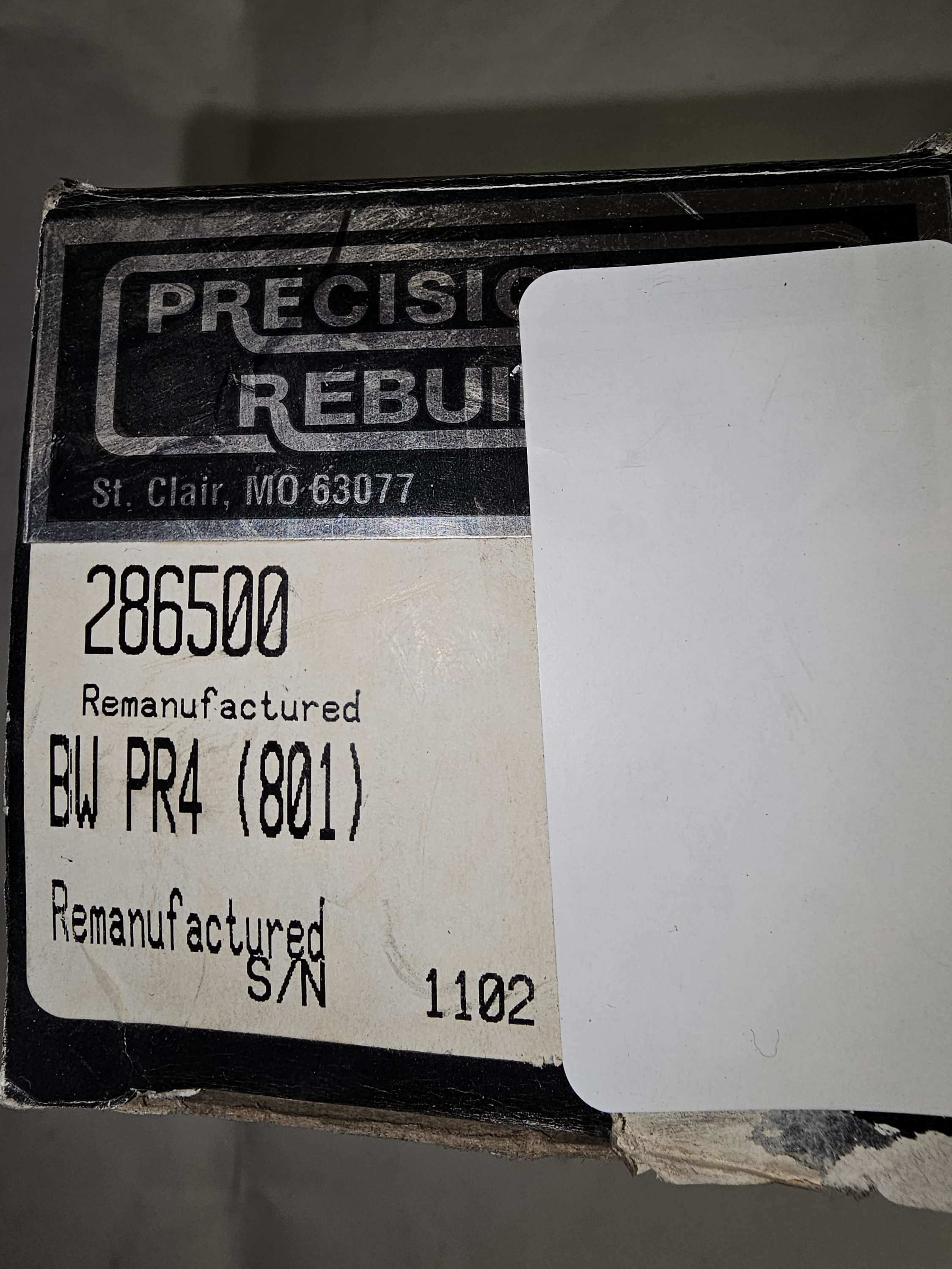 286500 BW PR-4 Valve