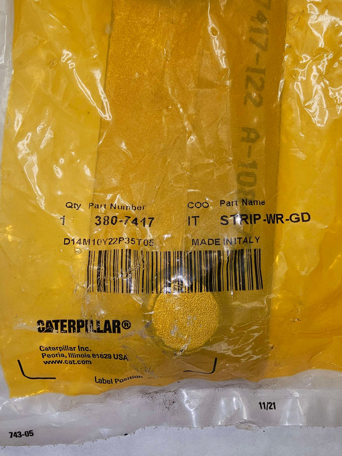 380-7417 Wear Strip 7.6mm Caterpillar CAT 3807417