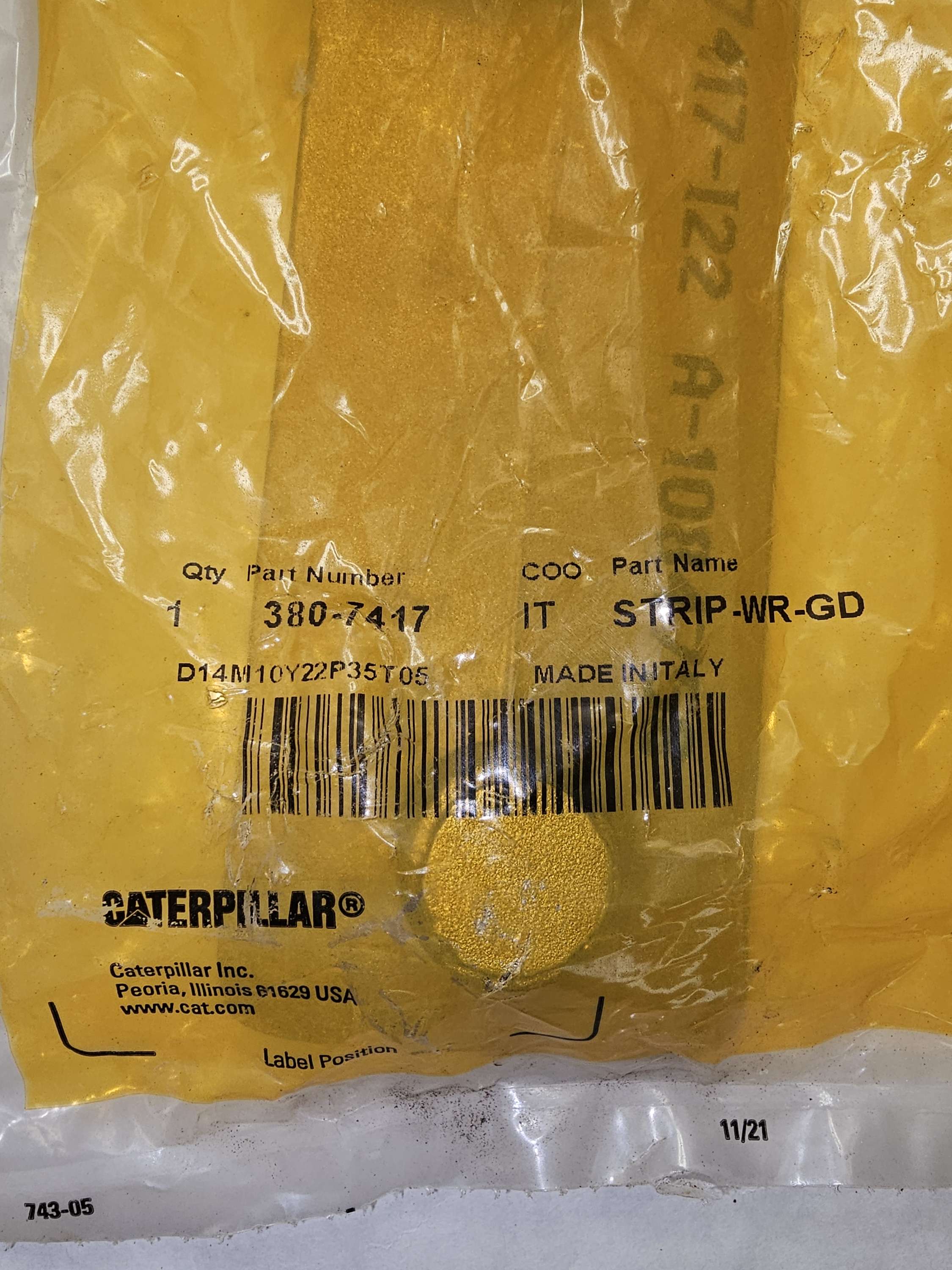 380-7417 Wear Strip 7.6mm Caterpillar CAT 3807417