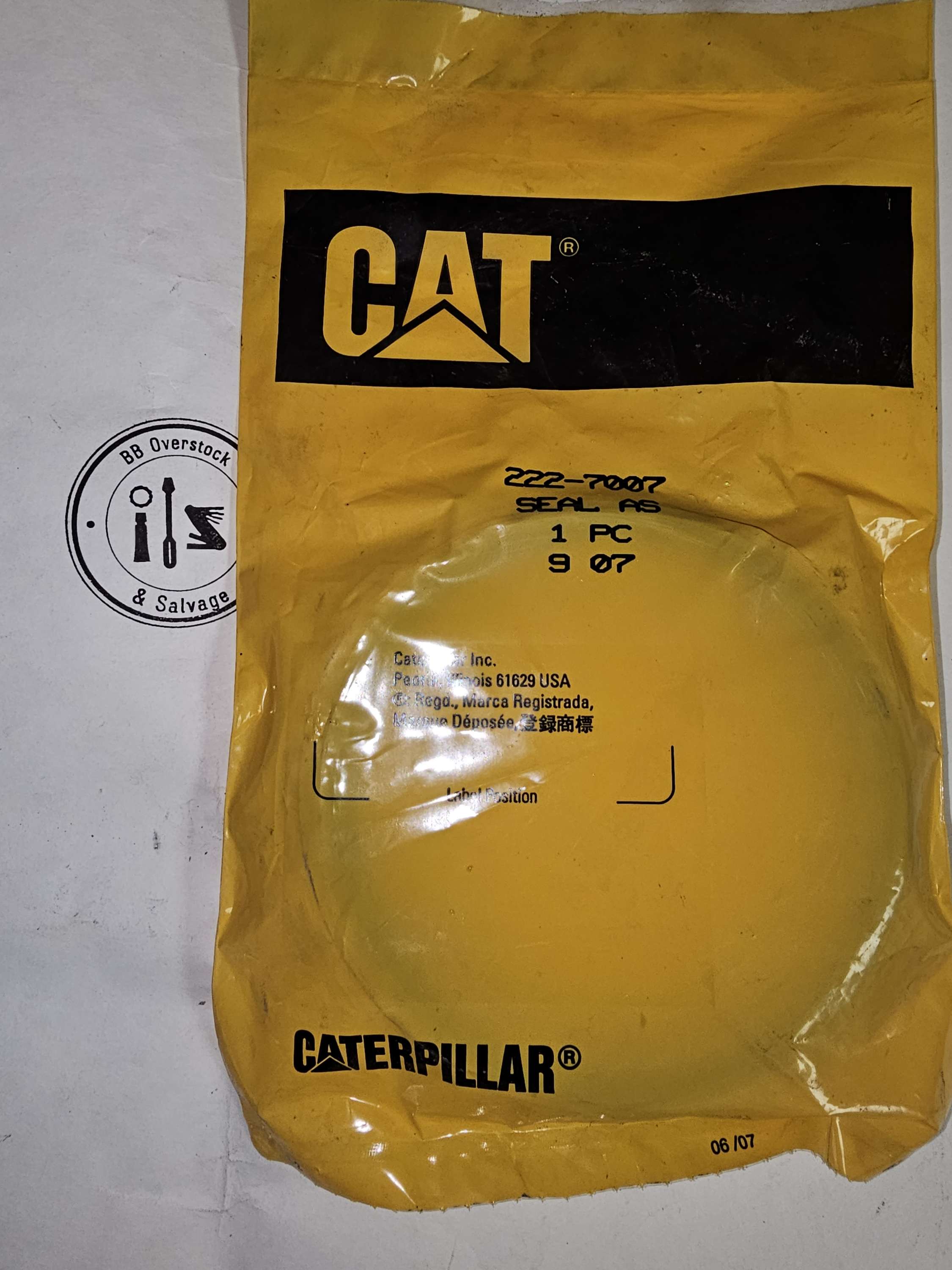 222-7007 Seal Caterpillar CAT 2227007 Lip Type Track Seal