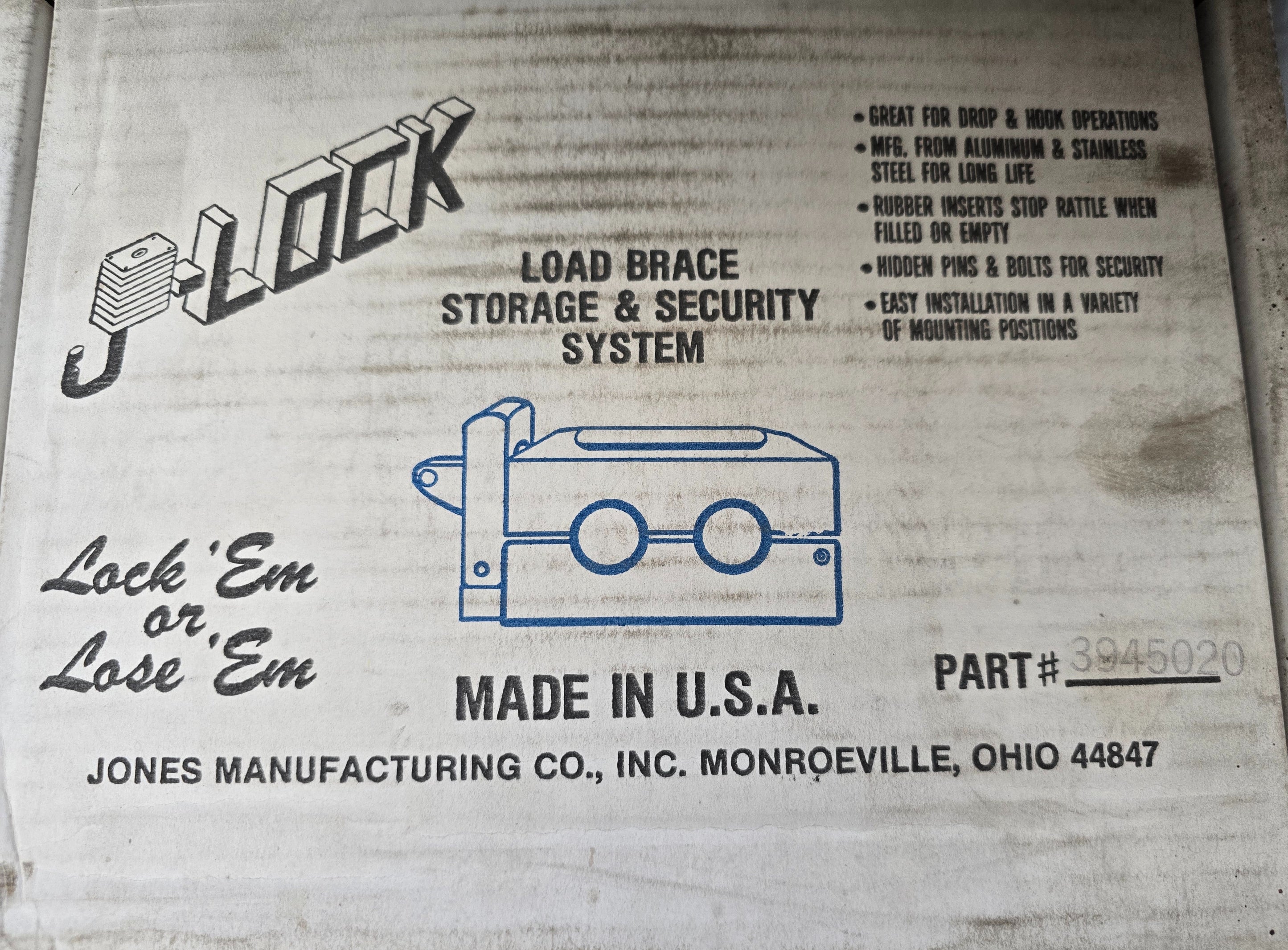 3945020 | J-Lock Load Brace Storage and Security System