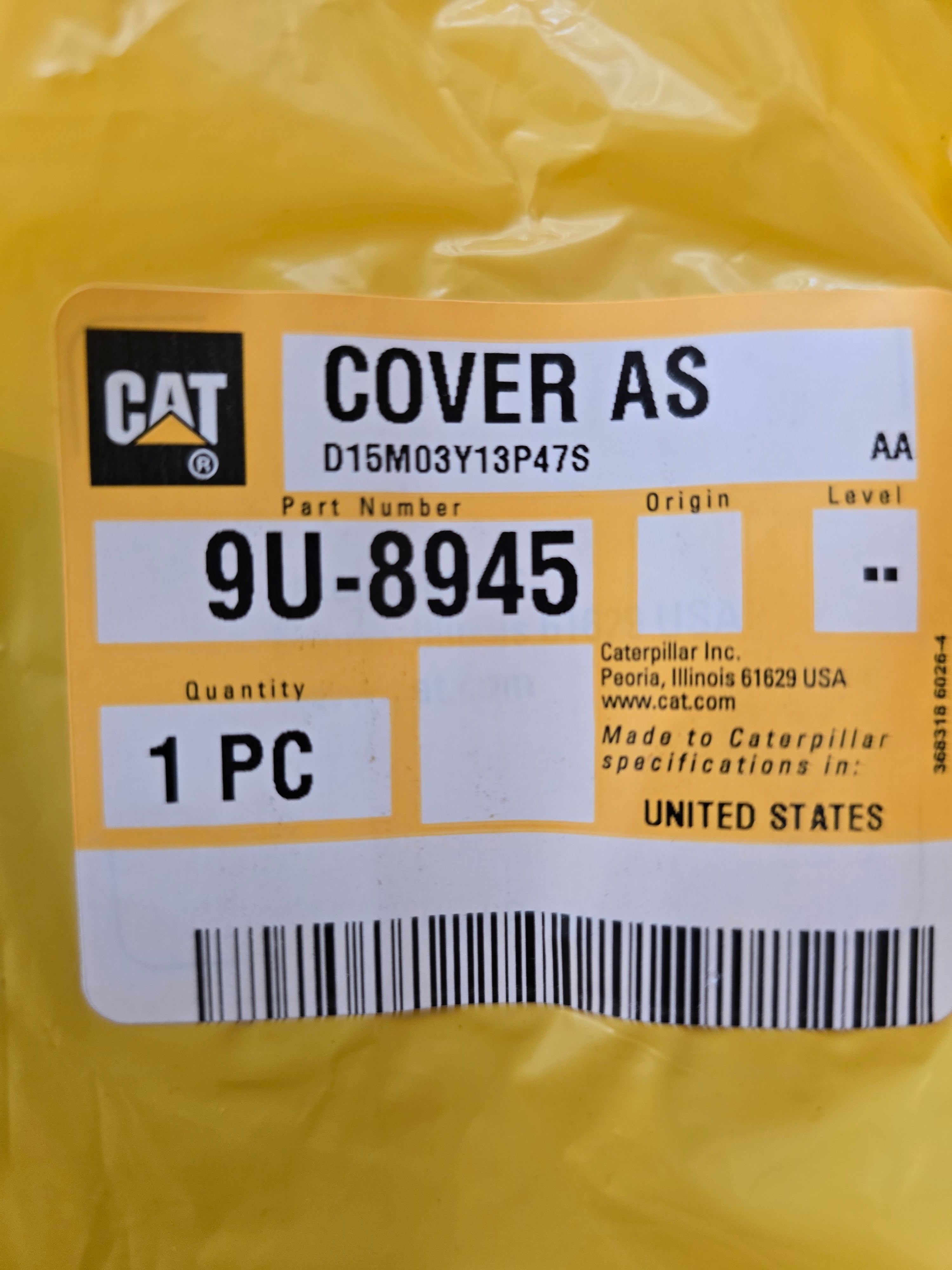 P/N: 9U-8945: Caterpillar Sound Suppression Liner Cover CAT 9U8945