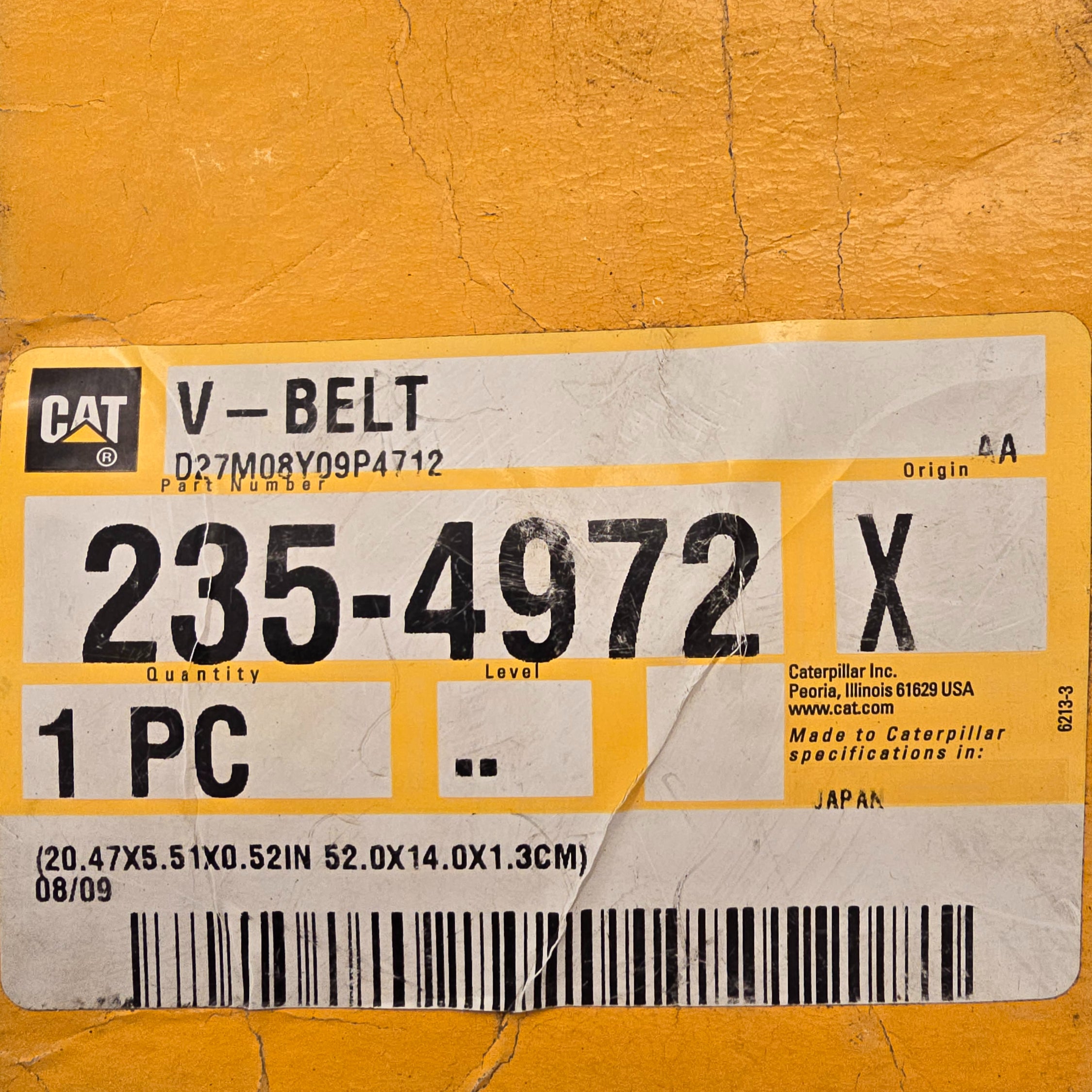 CAT P/N | 235-4972 Loader Belt Genuine Caterpillar 2354972