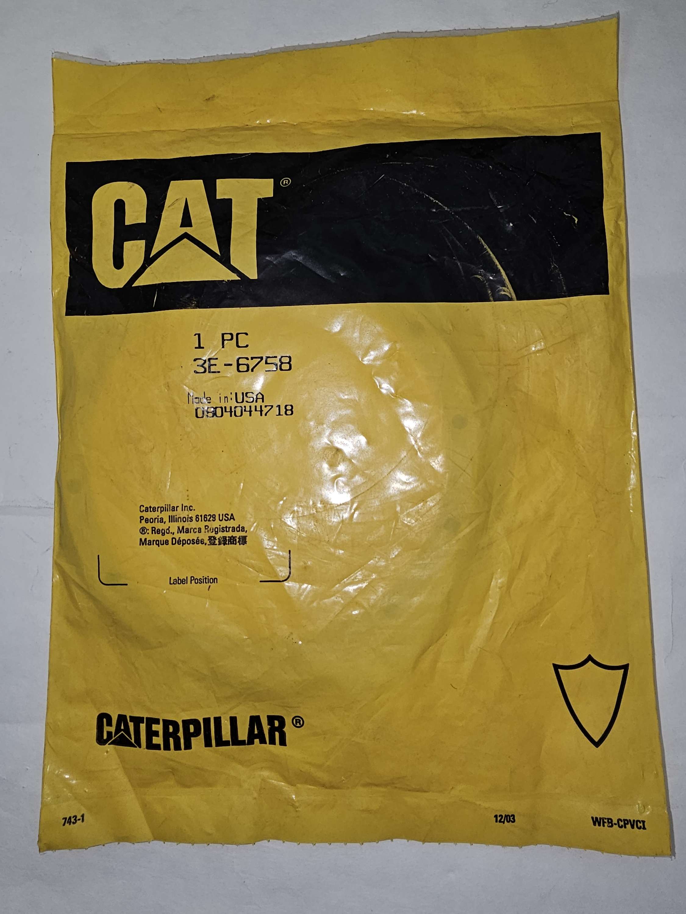 3E-6758 Seal Lip Type Caterpillar CAT 3E6758