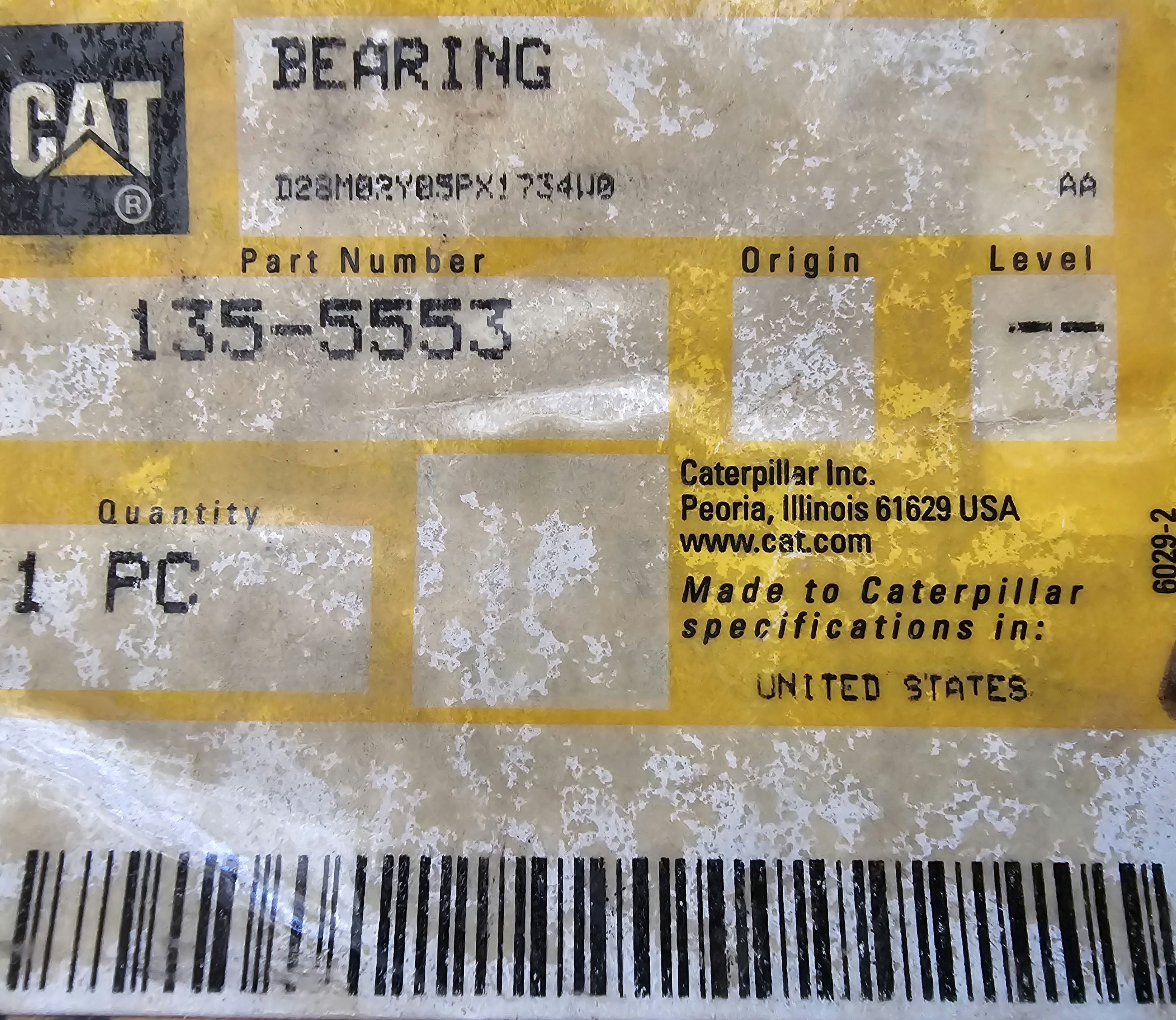 Caterpillar 135-5553 Sleeve Bearing Bushing CAT 1355553