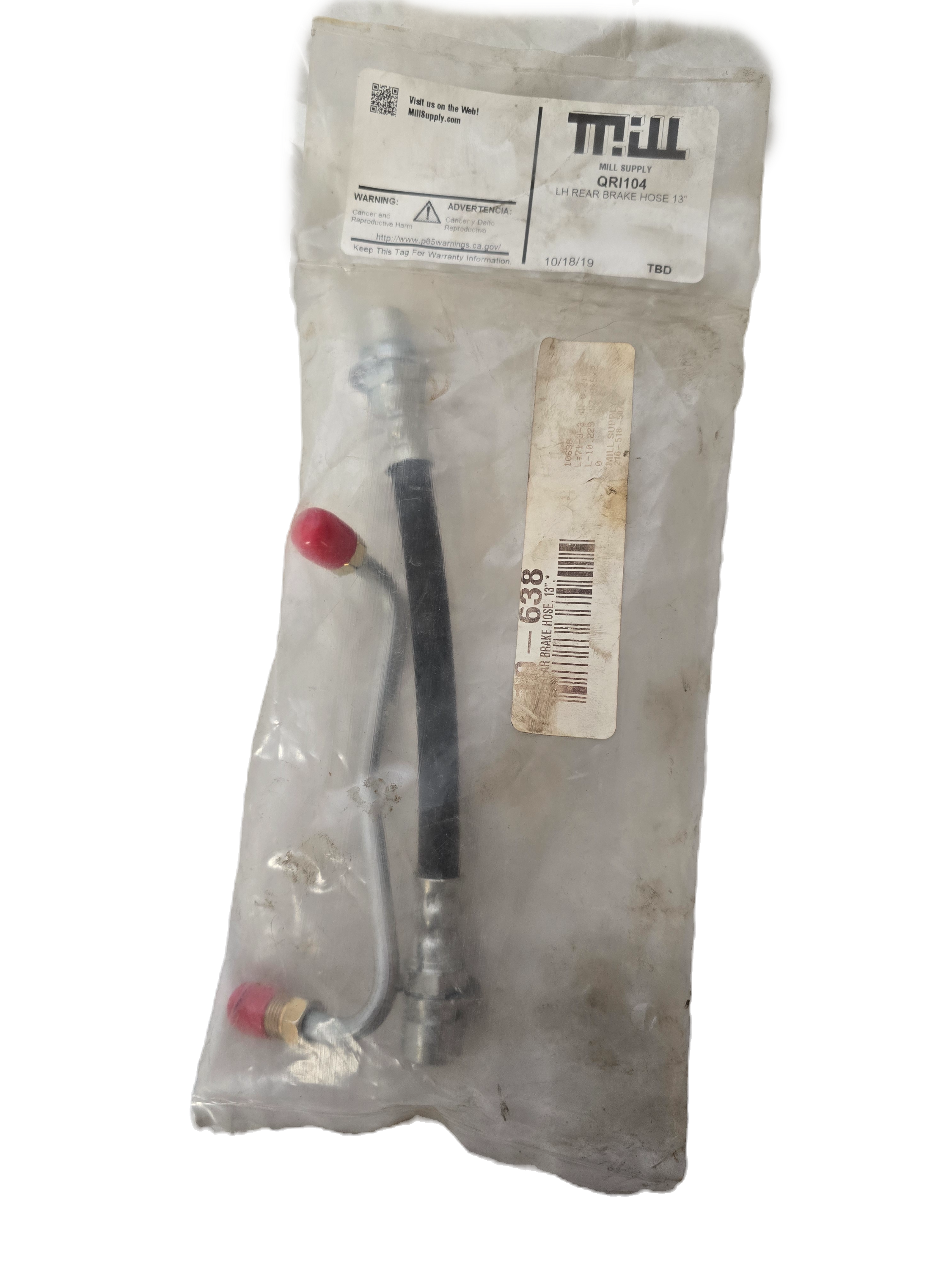 10-638 LH Rear Brake Hose JD Freightliner MT35 Motorhome & Stepvan