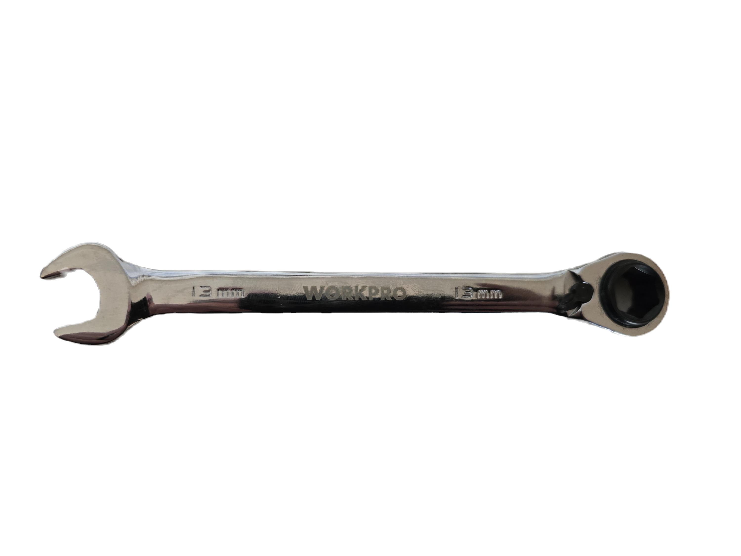 Metal wrench with 'WORKPRO' branding on a white background