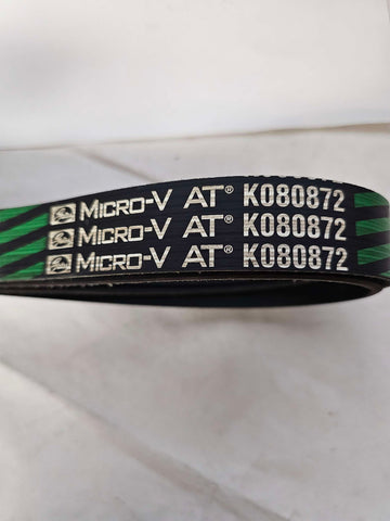 K080872 Gates Micro-V Serpentine Belt, 8 Rib, 87-13/16 L, 1-1/16 Top Width