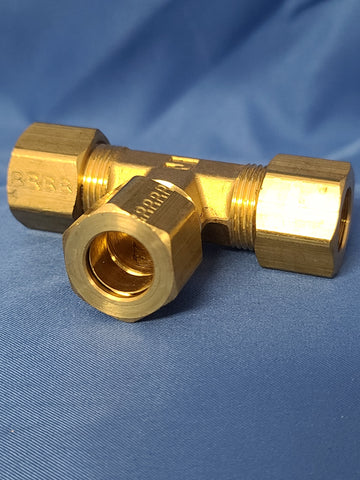 1/2" Brass Compression Union Tee