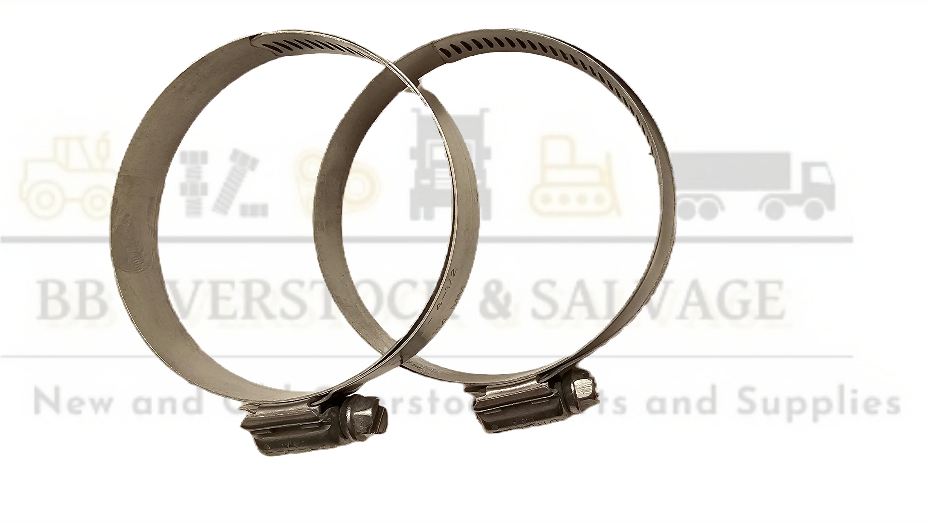 #64 All Stainless Steel Worm Gear HD Hose Clamp 2 Pack