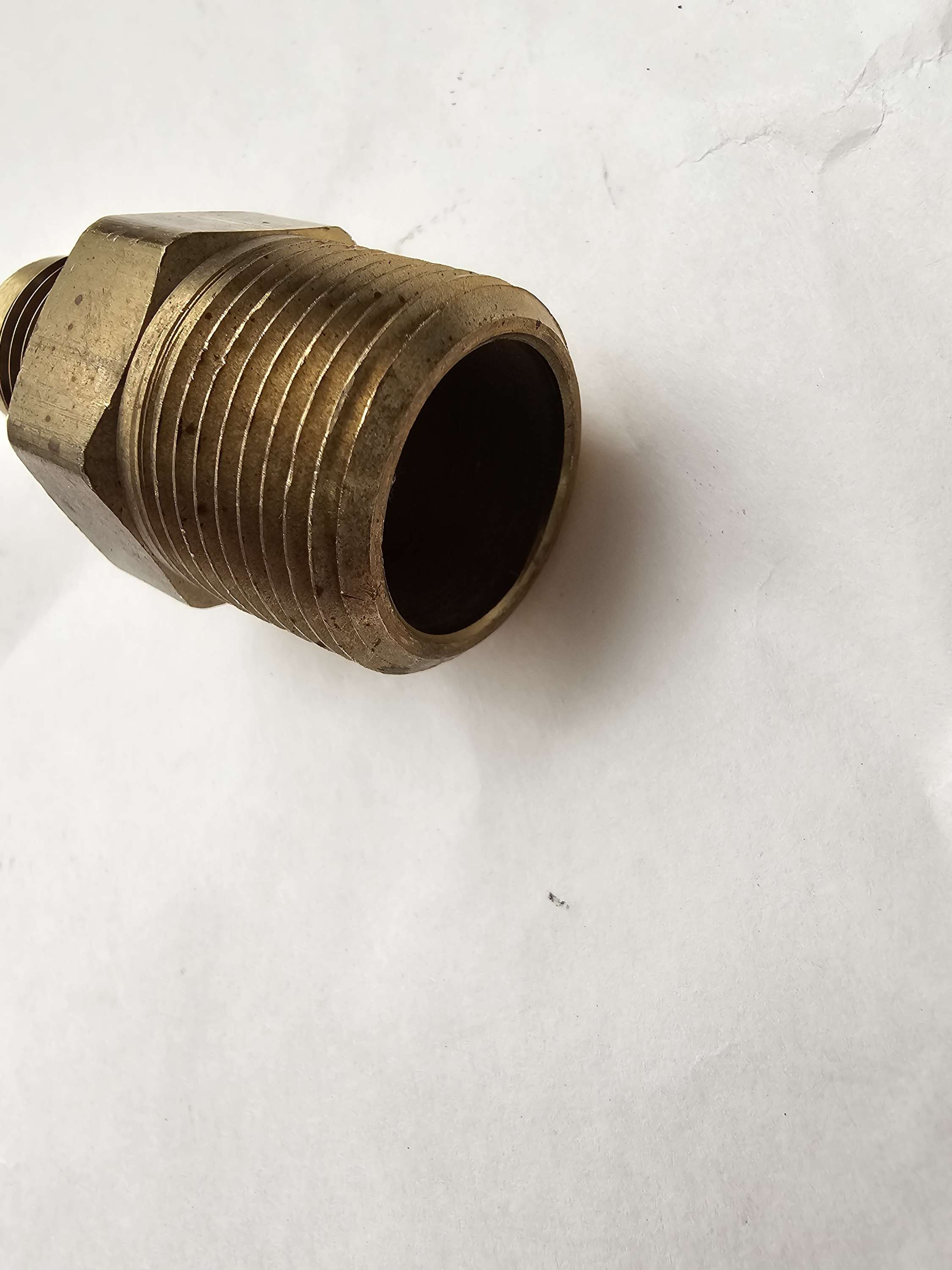 48X8X12 Brass Flare to Pipe Adapter