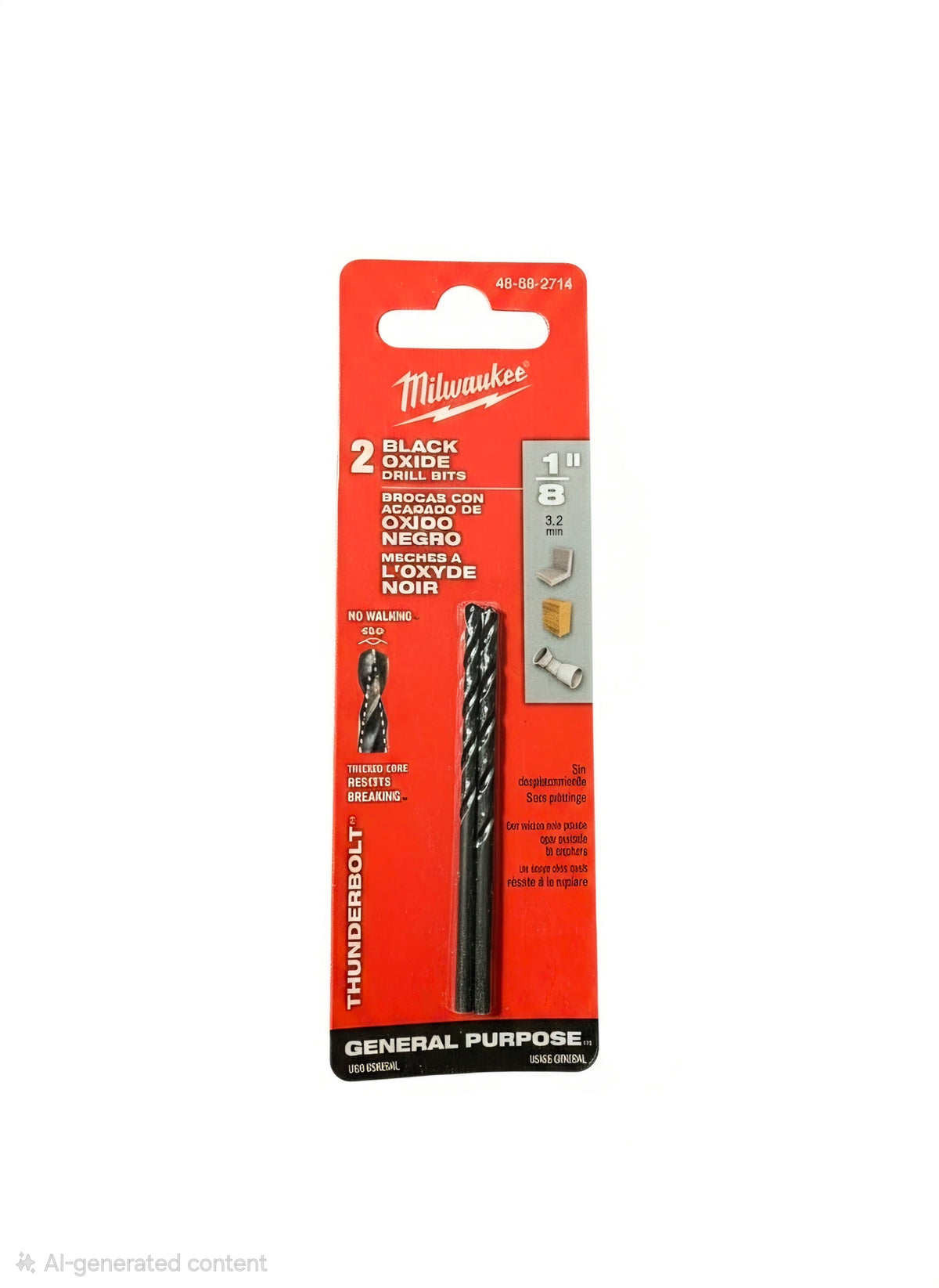Genuine Milwaukee Thunderbolt Black Oxide Jobber Length Drill Bits