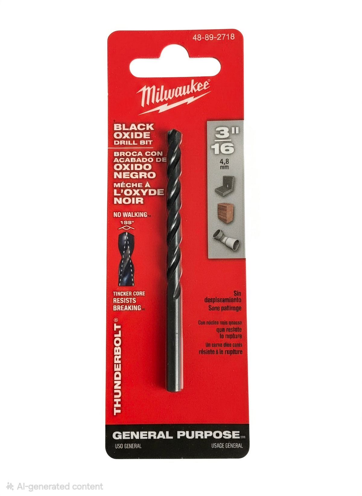 Genuine Milwaukee Thunderbolt Black Oxide Jobber Length Drill Bits
