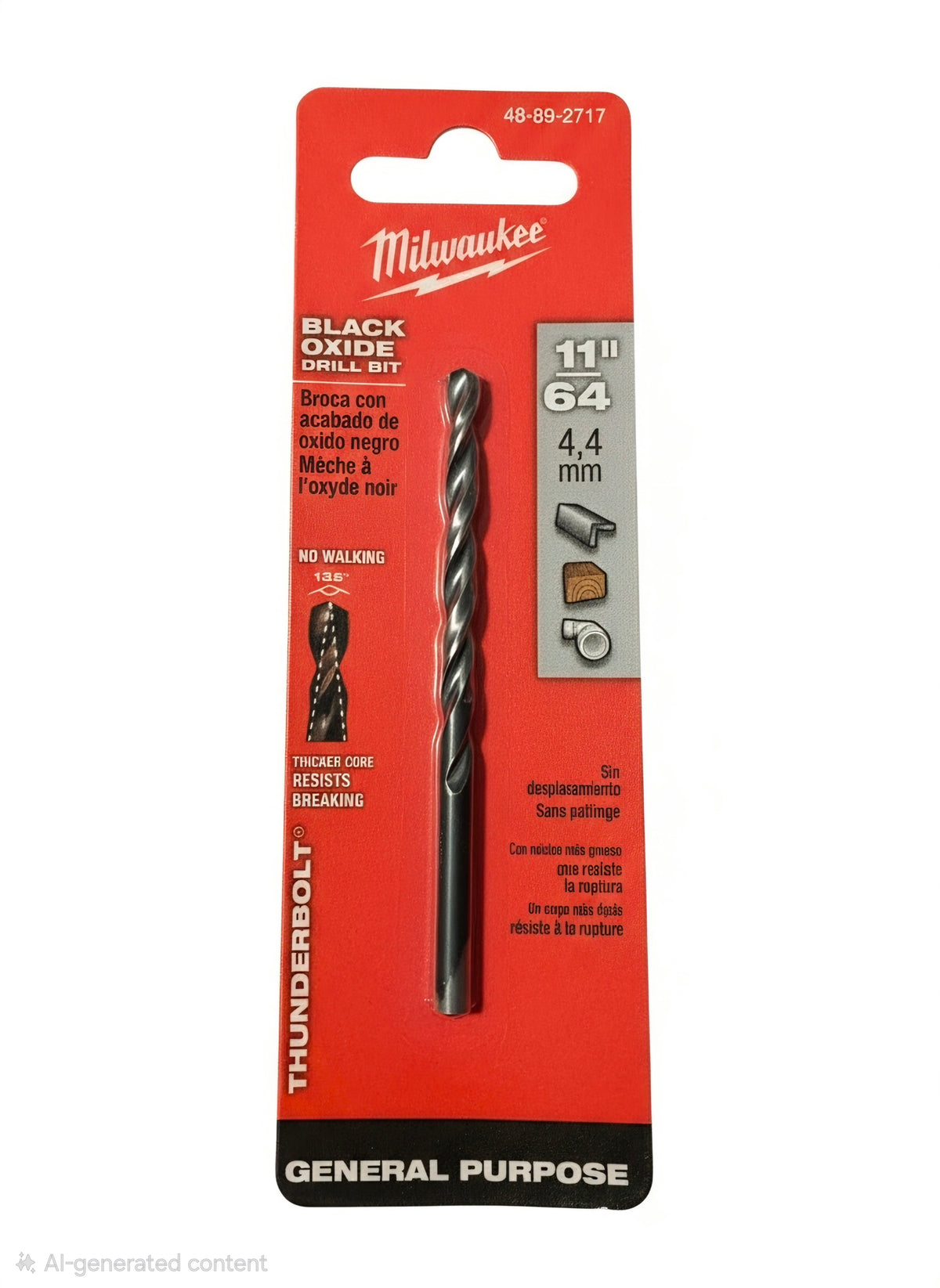 Genuine Milwaukee Thunderbolt Black Oxide Jobber Length Drill Bits