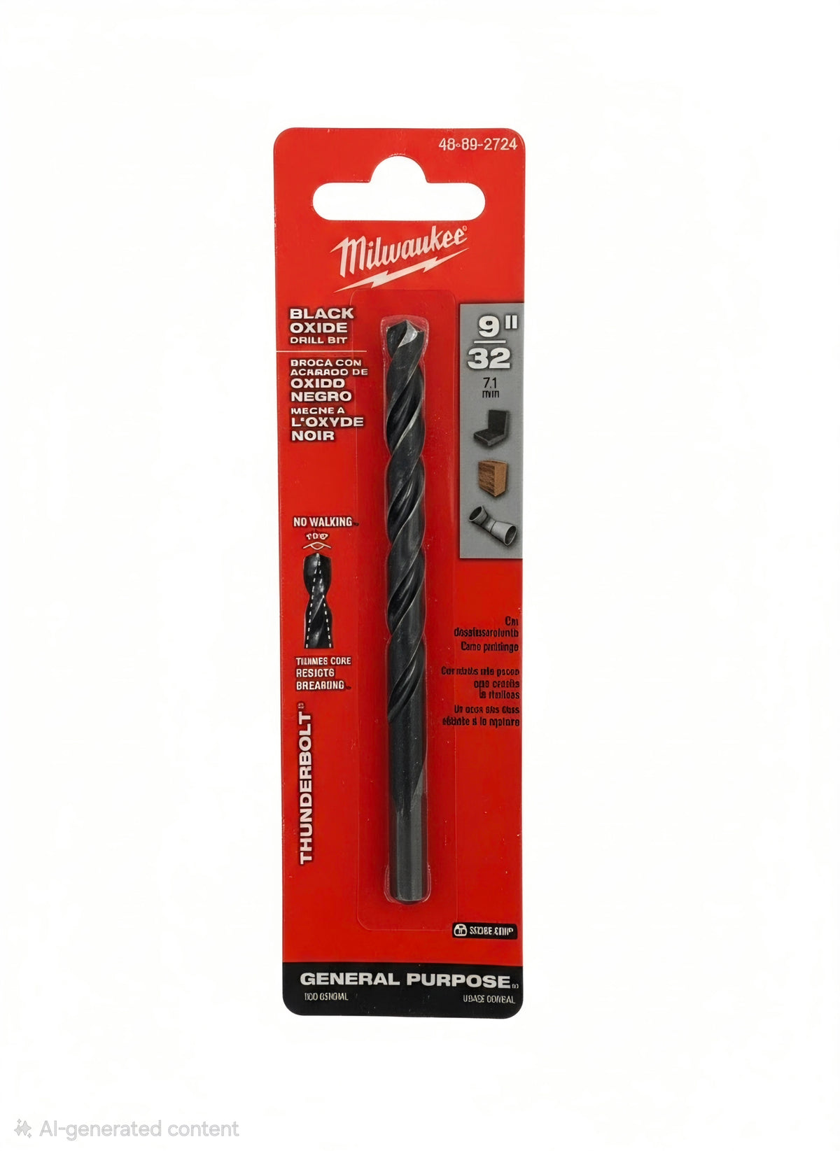 Genuine Milwaukee Thunderbolt Black Oxide Jobber Length Drill Bits