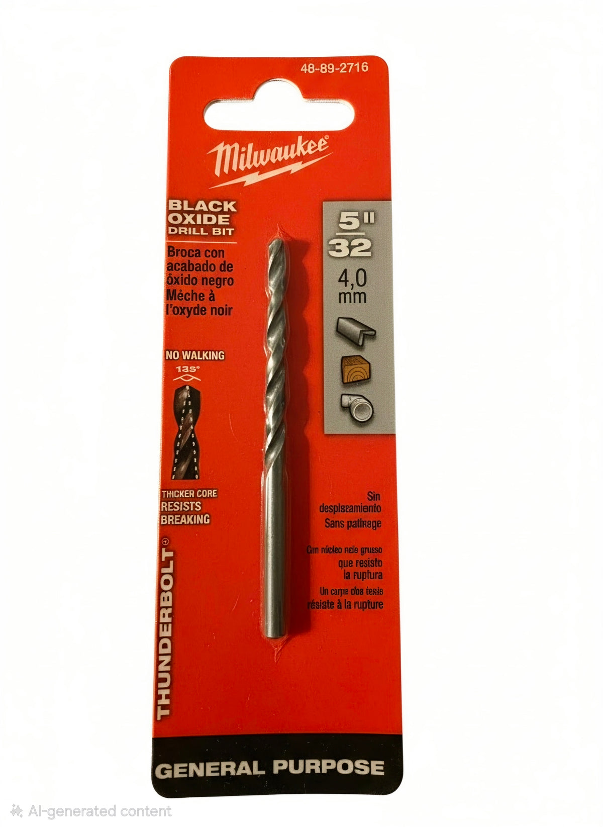 Genuine Milwaukee Thunderbolt Black Oxide Jobber Length Drill Bits