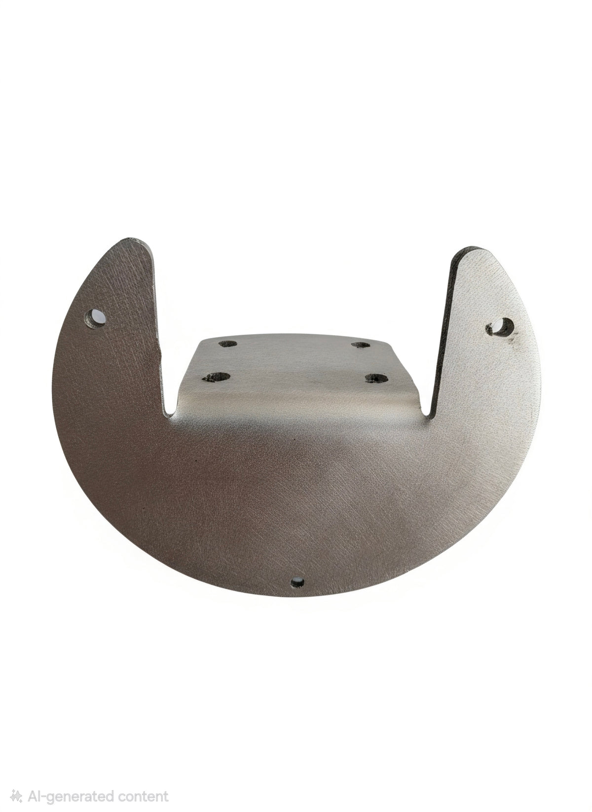 A curved metallic bracket or shield with pre-drilled mounting holes, shown against a plain white background.