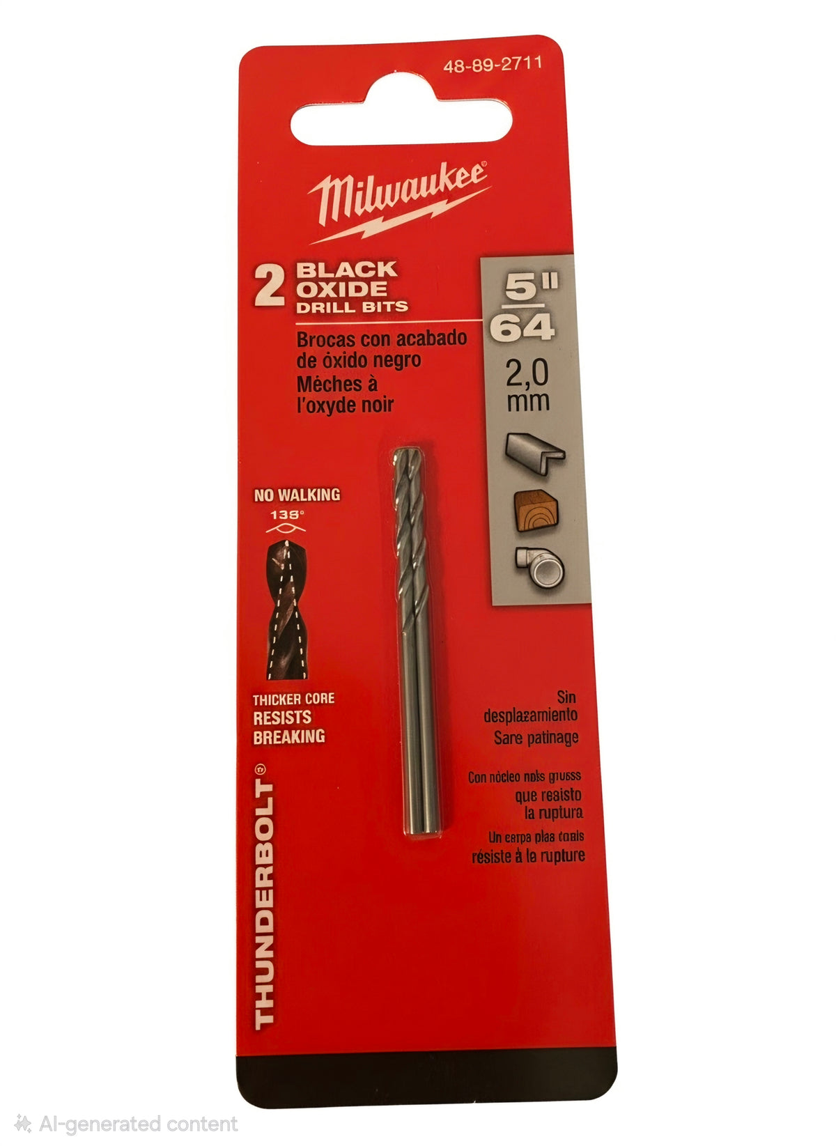 Genuine Milwaukee Thunderbolt Black Oxide Jobber Length Drill Bits